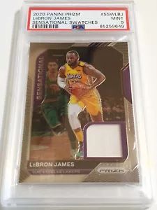 2020 Panini Prizm LeBron James #PATCH Game Worn Jersey - PSA 9 (LOW POP) - Picture 1 of 3