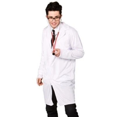 Fantasia de médico adulto fantasia masculina unissex casaco de laboratório médico roupa branca com - Imagem 1 de 3
