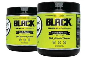 ROLDA 2 Pack Professional Black Styling Gel Alcohol Free Ultra hold 17.64oz (ea) - Picture 1 of 4