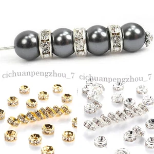Wholesale 100Pcs Crystal Rhinestone Rondelle Loose Spacer Beads Jewelry Making - Picture 1 of 25