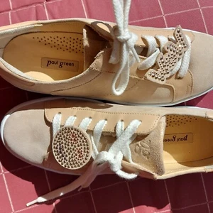 Paul Green Sneaker 38 NEU Beige mit Glitzerstickern - Bild 1 von 10