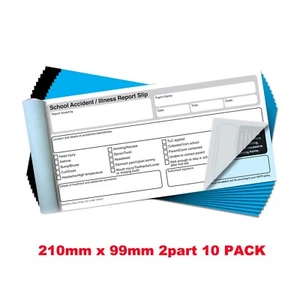 Libro duplicado de informe de accidente escolar Cherry NCR paquete de 99 mm x 210 mm x 10 - Imagen 1 de 4