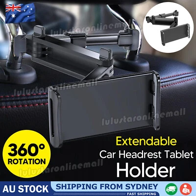 New Extendable Car Back Seat Headrest Long Mount Holder iPad Tablet Rotate AU - image 1 of 4