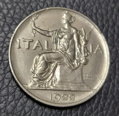 1922年意大利1里拉硬币 — 第 1/2 张图片