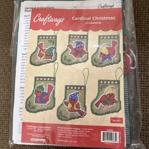 Craftways Cardinal Christmas Ornaments Plastic Canvas #570248 New Sealed - Picture 1 of 5