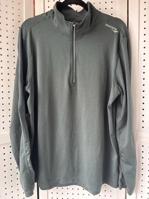 Hombre L Saucony 1/4 Cremallera Perfomance Manga Larga Verde Bosque Foto 1 de 4