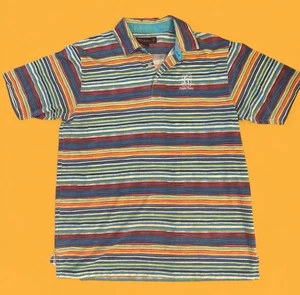Camisa Tommy Bahama Para Hombres Mediana Multicolor Rayas Polo Marlín S/S Eagle Trace C - Imagen 1 de 7