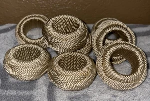 Napkin Rings by Bardwil Linens Natural Twisted Taupe Cord (8) - Picture 1 of 3