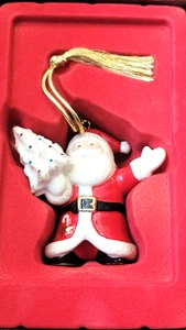 Lenox Christmas Santa Ornament Santa with Tree - Foto 1 di 11