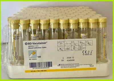 VAMPIRE FACIAL HAIR LOSS PLATELET RICH PLASMA -ACD-A TUBES I Vacutainer 8.5ml I LONG EX.DATE