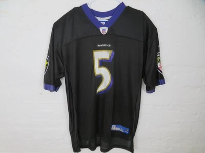 Baltimore Ravens Football Jersey Mens XL Black Purple NFL Reebok Joe Flacco #5 - Image 1 of 4
