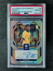 2024 Panini Prizm Conmebol Copa America ENDRICK 25/99 RC Auto Silver SP PSA 10 - Picture 1 of 3
