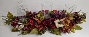 Kirkland's Peony Passion Candle Centerpiece With 3 Glass Candle Holders 36" Long - Picture 1 of 8
