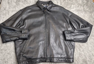 Куртка Polo Ralph Lauren 100% кожа клетчатая подкладка черная размер Xtra Large Bomber - Изображение 1 из 4