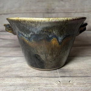 Pigeon River Pottery Signed Brown Hand Thrown Studio Bowl Double Handled 8x5” - Picture 1 of 9