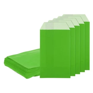 100 Stück Kraftpapier Leckerlibeutel, 6" x 3" flache Geschenktüten, Obst grün - Bild 1 von 6