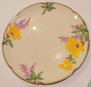FRANCISCAN Yellow & Purple Flowers Poppy 12" Dinner Plate - Picture 1 of 6