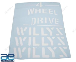 Correct Set of 4 Hood Windshield Tailgate Stencil For Willys CJ2A CJ3A CJ3B @Vi - Bild 1 von 6