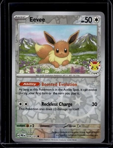 Eevee - 74 Pokemon Prismatic Evolutions - Rev Holo 2025 Pokemon Day Promo - Picture 1 of 2