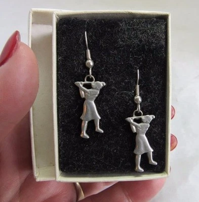 Оловянные серьги Georgetown, DE Lancaster. Леди гольфист  - Изображение 1 из 3