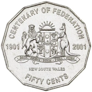 2001 AUSTRALIAN 50 CENT COIN | CENTENARY OF FEDERATION | NEW SOUTH WALES | NSW - Picture 1 of 4