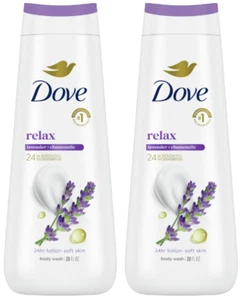 Dove Relax with Lavender + Chamomile 24HR Renewing Body Wash 20oz - Pack of 2 - Picture 1 of 1