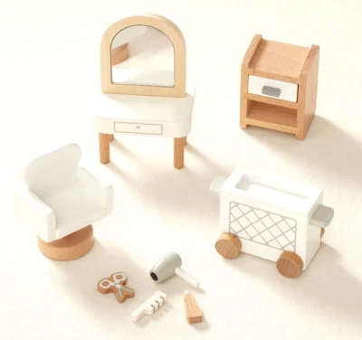 Juego de 8 piezas de tocador de salón Pottery Barn Kids para casa de muñecas nuevo Foto 1 de 4