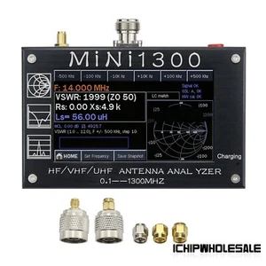 Analizador de antena Mini1300 HF/VHF/UHF 0,1-1300 MHz con pantalla táctil LCD TFT de 4,3" - Imagen 1 de 11