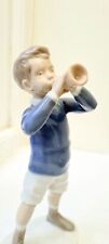 Bing & Grondahl, Vintage Porcelain Figurine of a Boy with a Trumpet, 1970s/80s