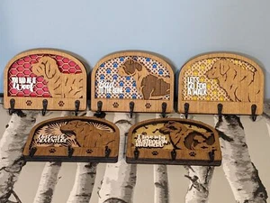 Adorable Dog Leash Holder Custom Pick Your Breed Hooks Hanger Pet Decor - Picture 1 of 14