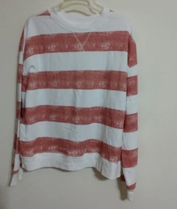 NWT SO Women's Brown Coral Striped Sweatshirt Terry Size XL - Bild 1 von 8