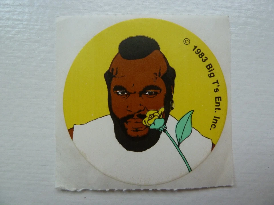 Pegatina RARA Rasguño y Olfateo Vintage Rosa Amarilla Floral Mr. T 1983 Big T’s Ent Foto 1 de 1