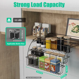 3 Tier Pull down Cabinet Spice Rack Organizer,Metal Storage Shelf for Kitchen - Picture 1 of 18