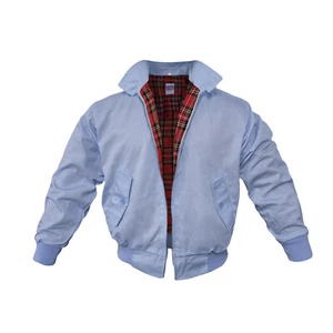 Harington Jacket Classic UK Fashion Biker Scooter Vintage Retro MOD Sky Blue Top - Picture 1 of 11