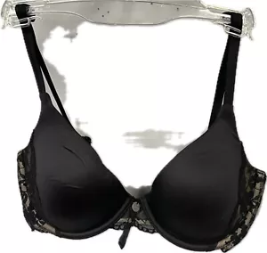 New DKNY Signature Skin Fit to Flex Demi Bra 32D #453231 Black B111 - Picture 1 of 2