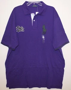 Polo Ralph Lauren Big Tall Mens Purple Polo Big Pony Rugby Shirt NWT Size LT - Picture 1 of 3