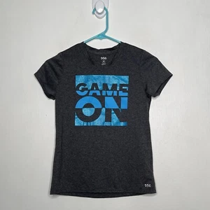 DSG Game On Active Top Girls Size Medium 10-12 Gray V Neck Top Sparkle - Picture 1 of 4