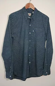 Levis Sunset Long Sleeve Shirt Mens Size Medium Slim Fit - Blue Textured Woven - Picture 1 of 22