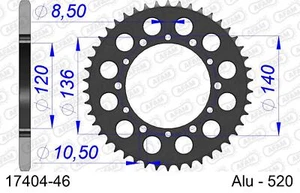 AFAM 17404-46 Crown in All. 1989 KAWASAKI ZXR 750 ZX750 STEP 520 - Picture 1 of 1