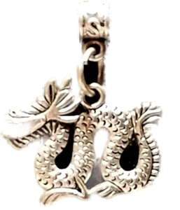 Argento Drago Collana Nero Corda di Pelle Unisex 16 " Cinese Collana US Fatto - Foto 1 di 6