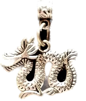 Argento Drago Collana Nero Corda di Pelle Unisex 16 " Cinese Collana US Fatto - Immagine 1 di 4