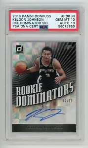 Autógrafo de novato Panini Donruss Keldon Johnson 2019-20/99 PSA 10 gemas como nuevo - Imagen 1 de 2
