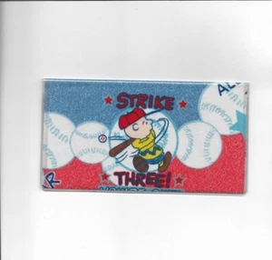 CHARLIE BROWN CHECKBOOK COVER FABRIC BASEBALL STRIKE - Picture 1 of 1