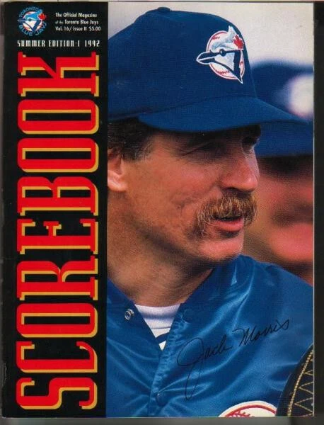1992 Toronto Blue Jays Scorebook Program Jack Morris Cover NM - Image 1 of 1