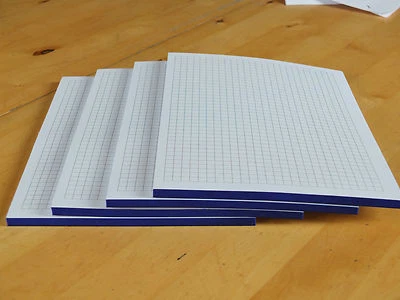 50 Stück, Notizblöcke, DIN A5, blauverleimt, kariert, direkt vom Hersteller - Bild 1 von 4