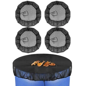 4 Pcs Mesh Cover for Rain Barrels with Drawstring, Rain Barrel Netting Screen... - Picture 1 of 6