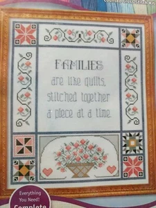 Janlynn Counted Cross Stitch Kit Sew Embroidery NEW Family Families Quilt NEW - Picture 1 of 4