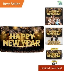 Xtra Large 72x44 Inch Happy New Year Banner - Elegant 2025 Party Backdrop - Picture 1 of 10
