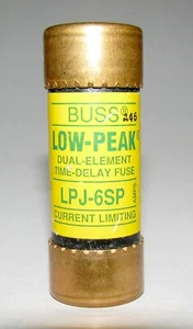 Bussmann LPJ-6SP 6A 600VAC 300VDC Dual Element Time Delay Cartridge Fuse - Picture 1 of 1