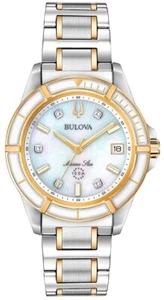 Bulova Ladies Marine Star Two-Tone Stainless Steel Diamond Accent Watch New - Picture 1 of 6